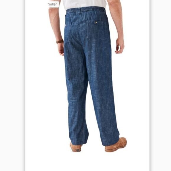 Mens King Size Big Elastic Waist Khaki Pants Size 54/38 Cotton Blend - Picture 2 of 12